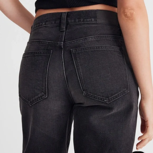 Madewell Low Slung Straight Leg Denim Jeans. Black size 32 - Picture 5 of 7